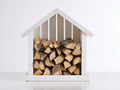 Kaminholzregal 100 x 40 x 120 cm - Weißes Holzregal für Brennholz - Überdachte Aufbewahrungslösung für Garten Terrasse und Außenbereich
