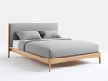 Doppelbett Polsterbett 200x180x120 cm Stoffbezug Grau mit Holzrahmen Modernes Schlafzimmerbett