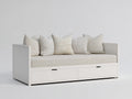 Schlafsofa 200 x 90 x 85 cm - Weißes Tagesbett mit 2 Schubladen - Modernes Design mit praktischer Stauraumfunktion