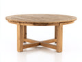 Gartentisch Holz 160x160x75 cm - Natur - Rundes Design für Garten und Terrasse