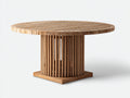 Gartentisch Massivholz rund 150x150x75 cm - Naturholz - Modernes Design