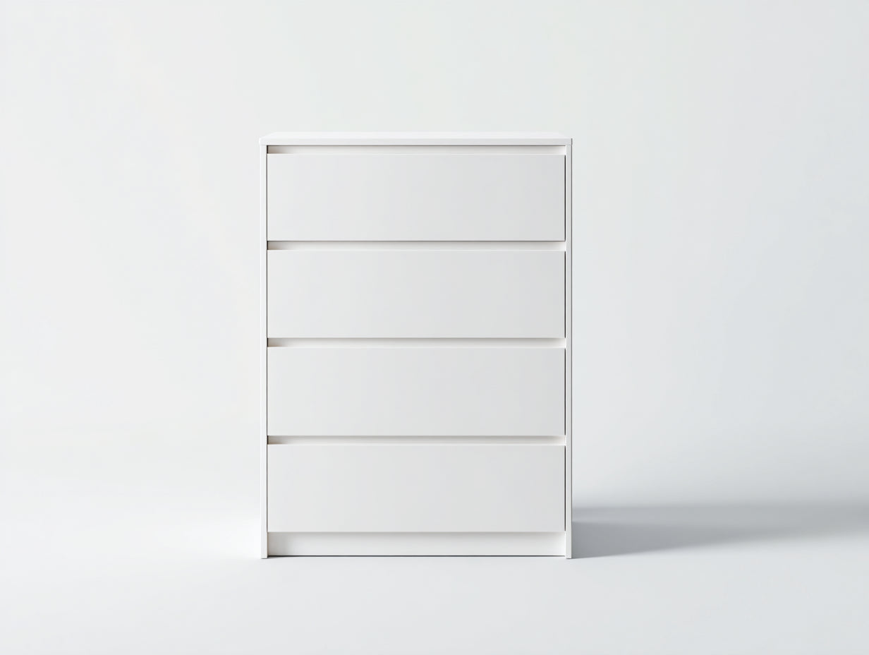 Kommode mit Schubladen 80x40x100 cm Weiß Modernes Design mit 4 Schubladen für Schlafzimmer Wohnzimmer