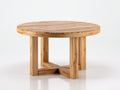Gartentisch 120 x 120 x 75 cm - Runder Holztisch in Naturfarben - Modernes Design für Garten Terrasse und Außenbereich
