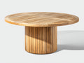 Gartentisch Holz 140x140x75 cm - Natur - Rundes Design für Garten und Terrasse